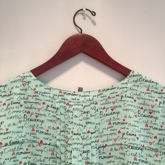 NYDJ, Parisian themed blouse, 2X, light green - Picture 16 of 16